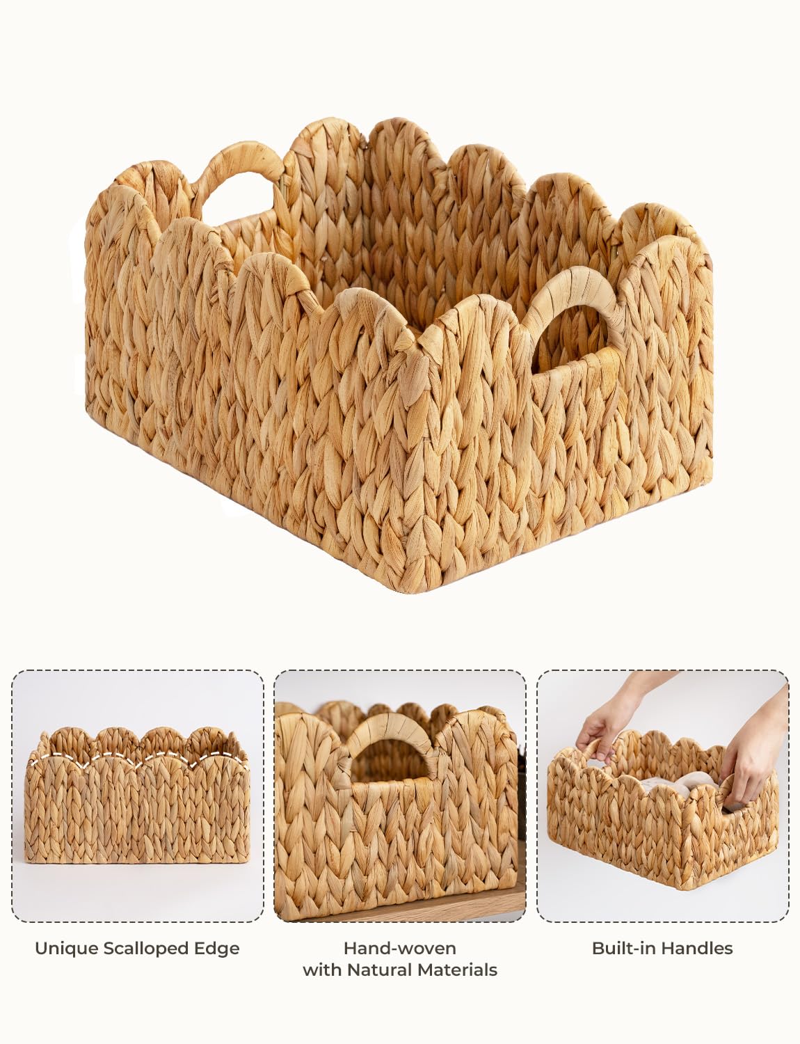 StorageWorks basket with built-in handles for easy transport between rooms.
