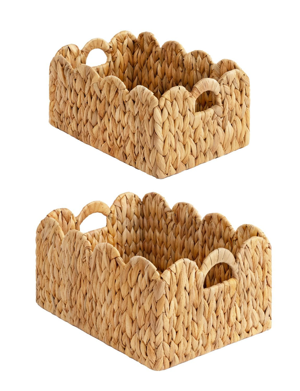 StorageWorks scalloped edge wicker basket 2-pack for stylish storage and organization.