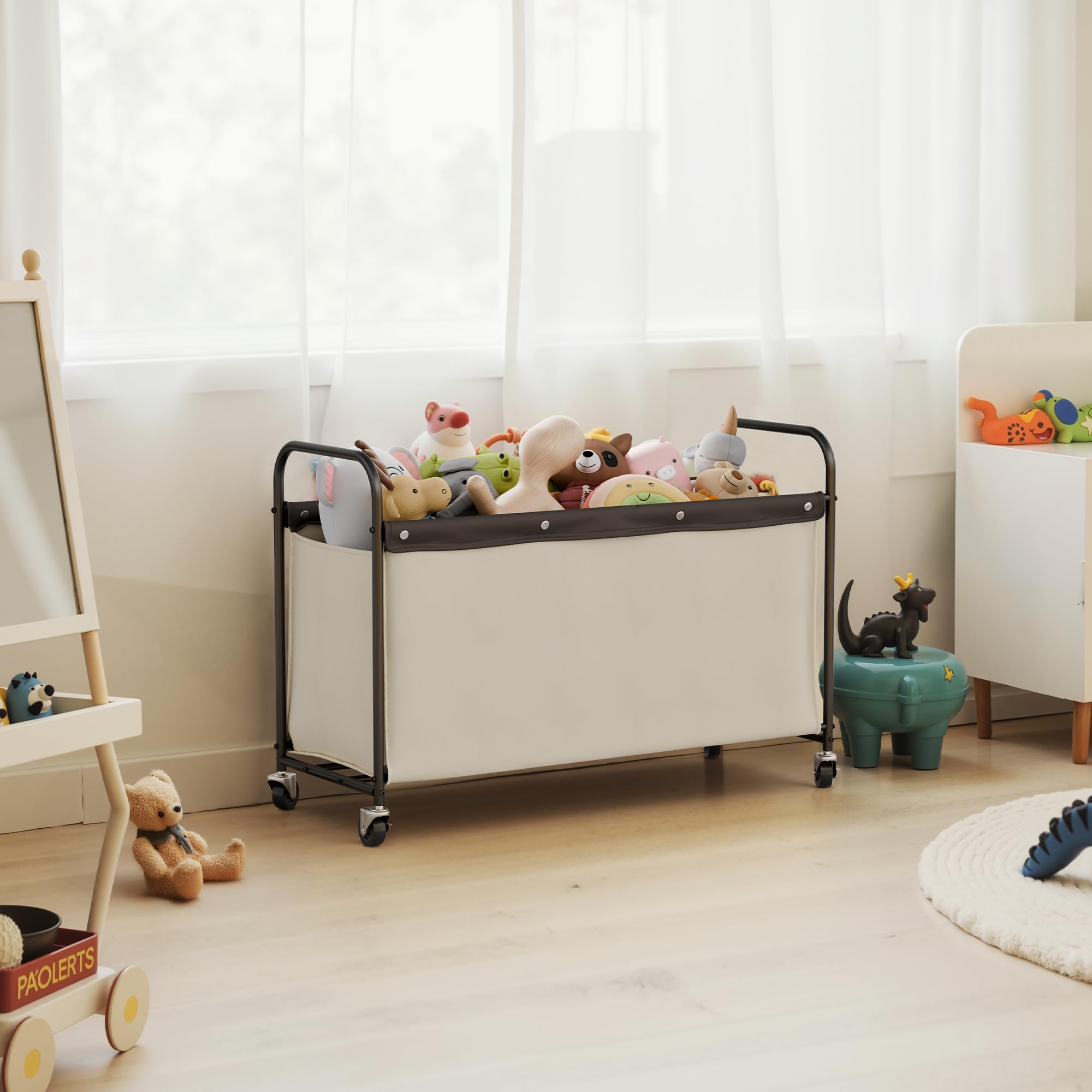 StorageWorks Storage Chest with Wheels, reinforced metal frame and Oxford fabric.