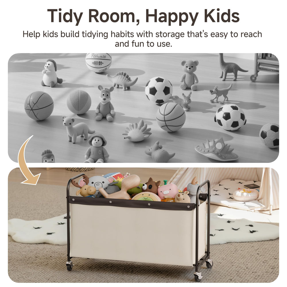 StorageWorks Storage Chest with Wheels, soft fabric exterior protects floors.
