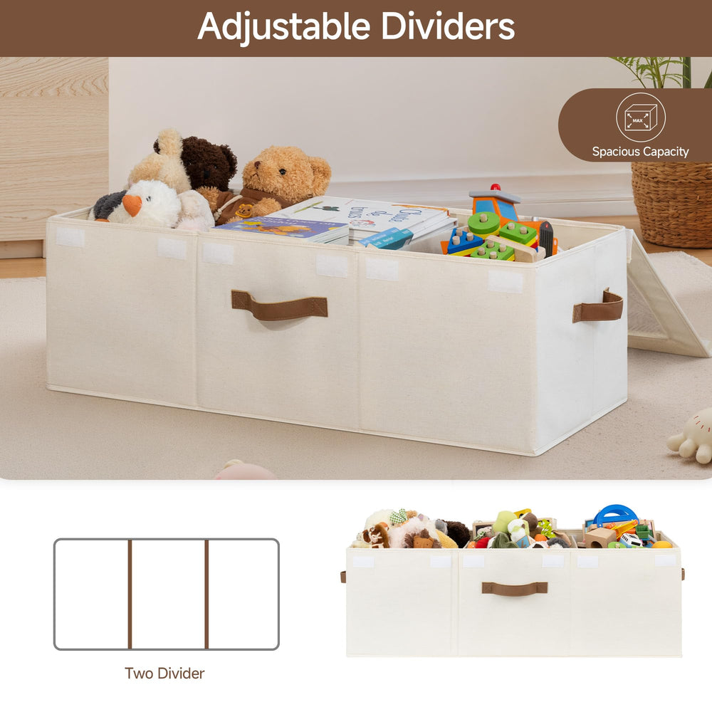 StorageWorks beige storage bin ideal for nursery and living room