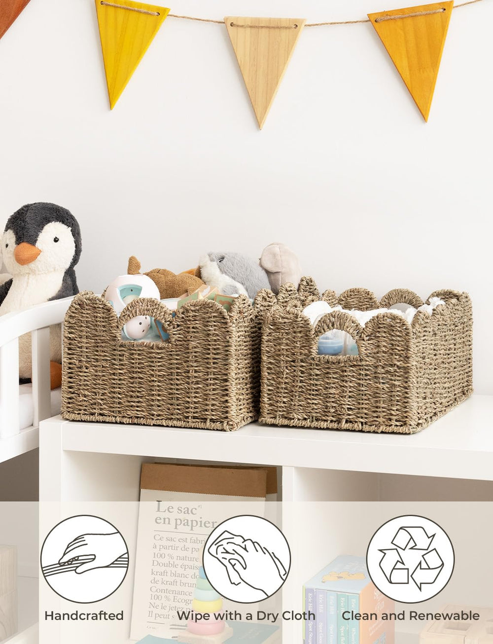 StorageWorks two-pack set offers versatile organization for living room, bedroom, and entryway.