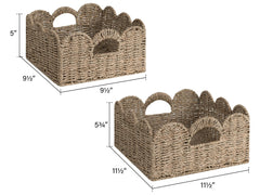 StorageWorks seagrass basket with built-in handles close-up, sturdy for heavy items.