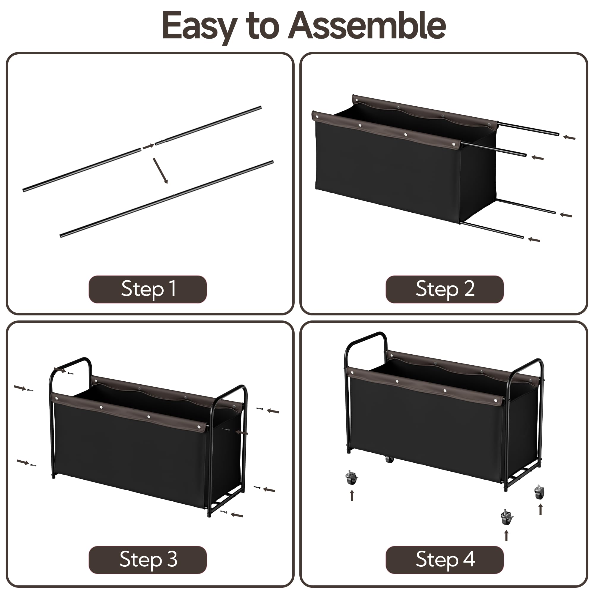 StorageWorks Toy Chest with Wheels, locking wheels ensure stable placement in living spaces.
