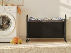 StorageWorks Toy Chest with Wheels, rounded edges protect floors during movement.