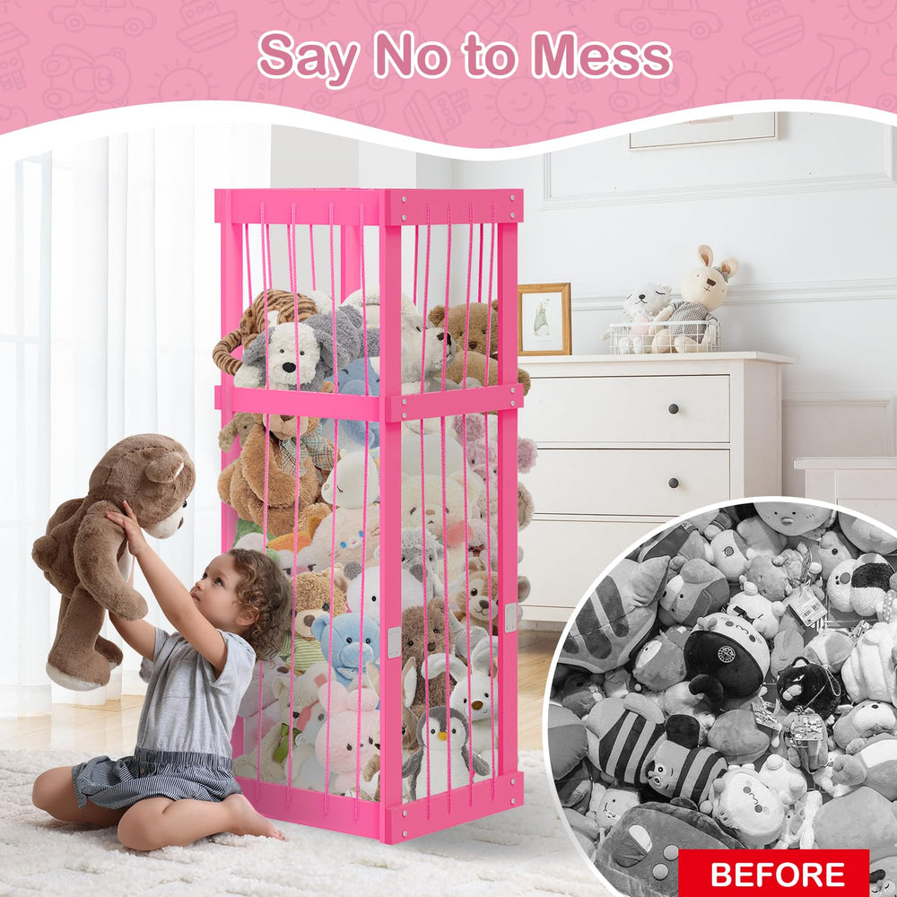 Storenization easy-install plushies storage; quick setup with screws and wrench.