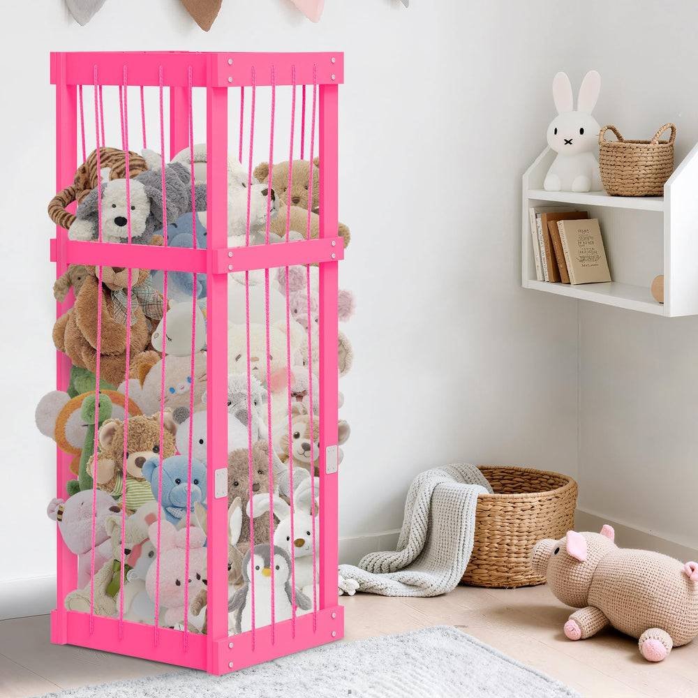 Storenization kids room nursery toy storage pink design enhances playful decor.