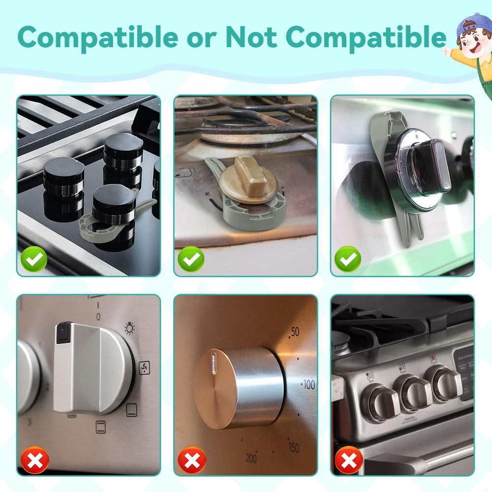 Stove Stoppaz heat-resistant knob locks closeup highlights durable material built for frequent use.