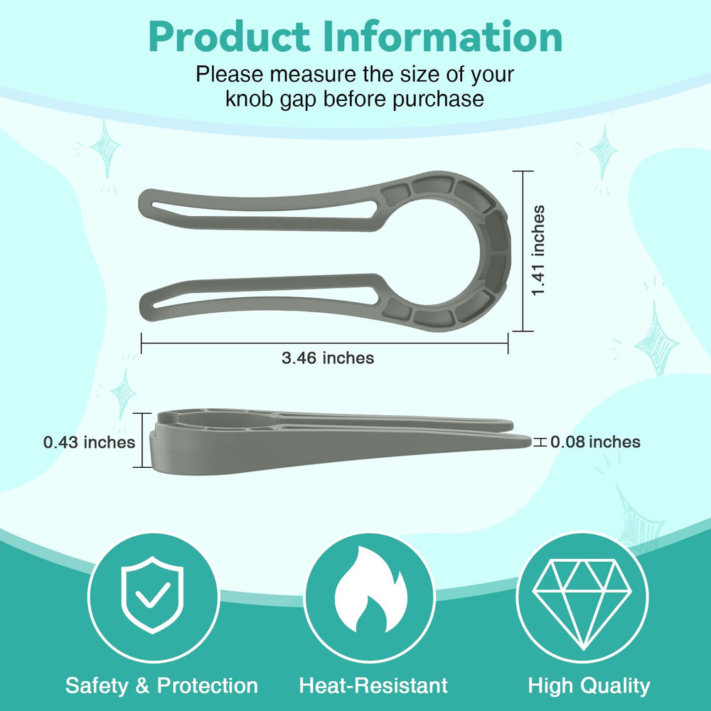 Stove Stoppaz measuring-gap guide image explains compatible gaps before purchase.