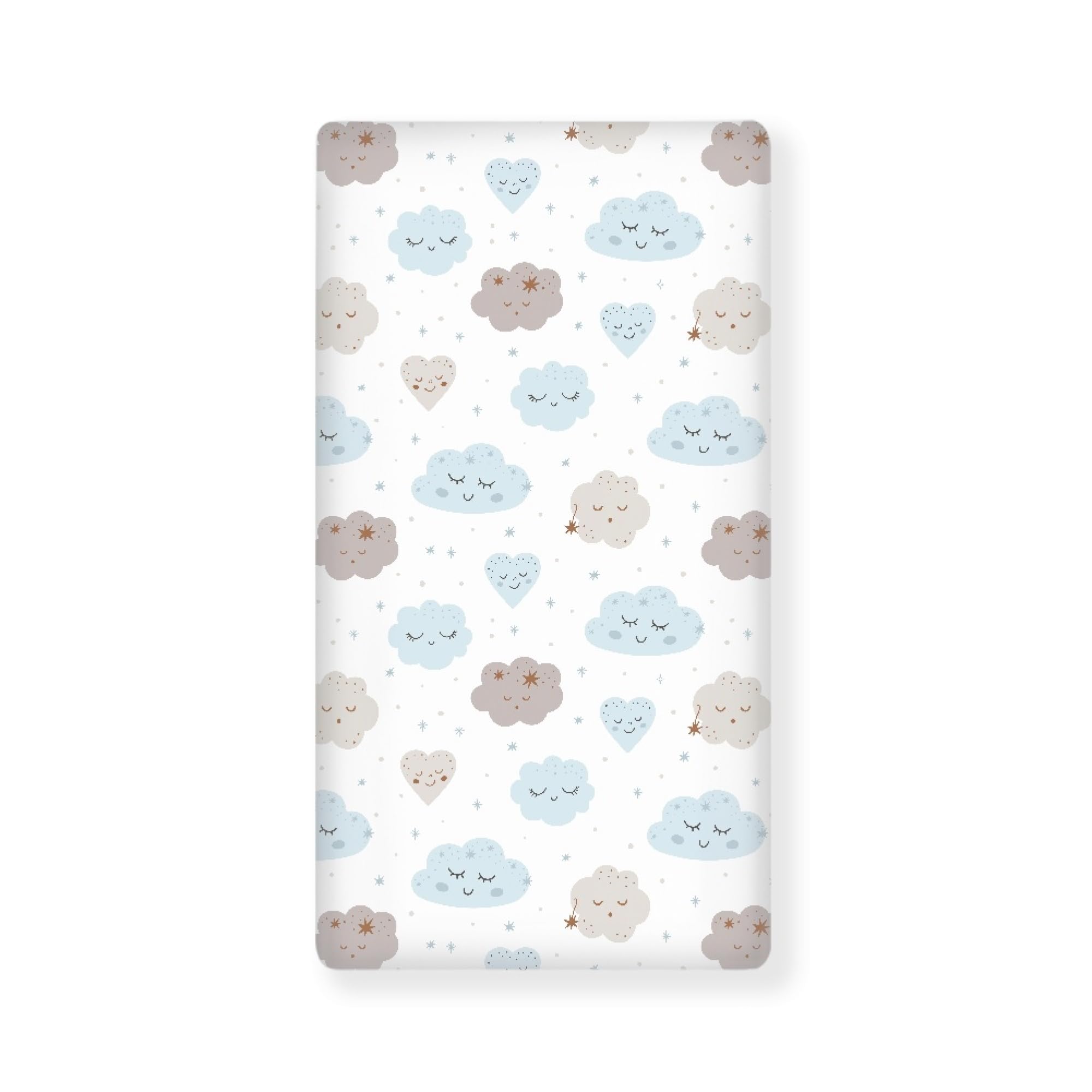 Streeyiu Clouds blue crib sheet, soft and breathable for cozy daytime naps.