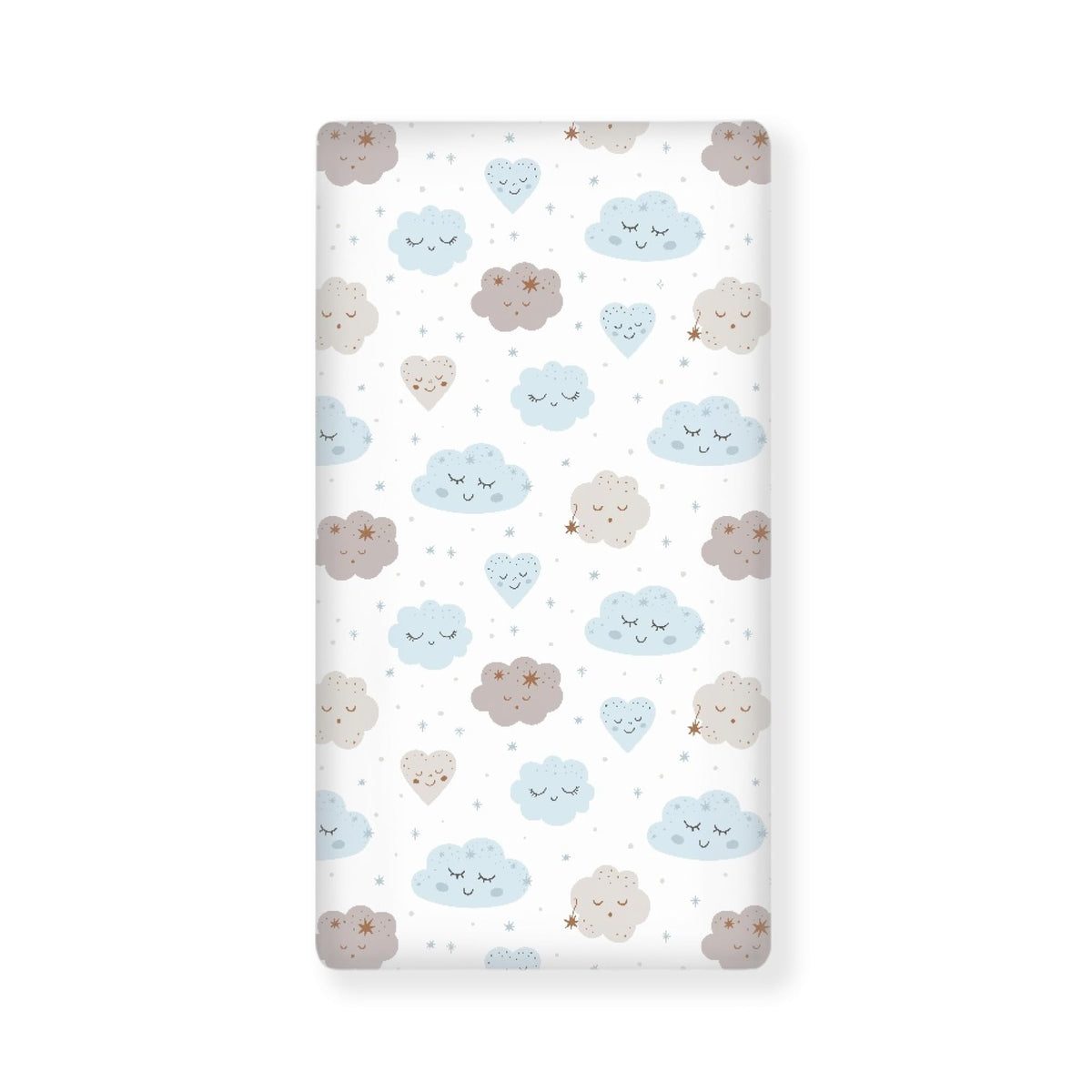 Streeyiu Clouds blue crib sheet, soft and breathable for cozy daytime naps.