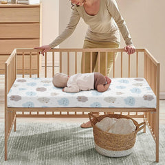 Streeyiu Clouds nursery decor crib sheet, chic cloud design for photo moments.