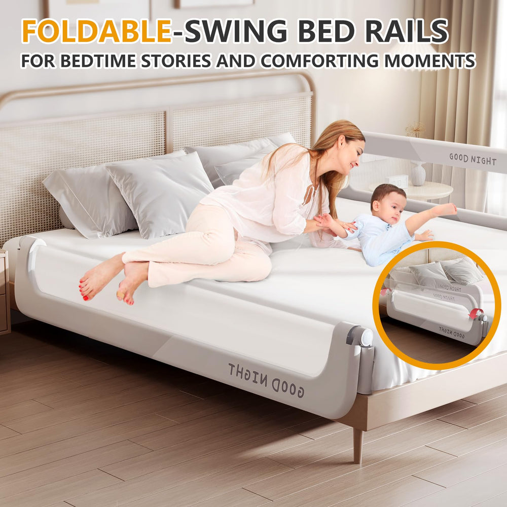 Strenkitech bed rail height adjustment accommodates different mattress thicknesses.