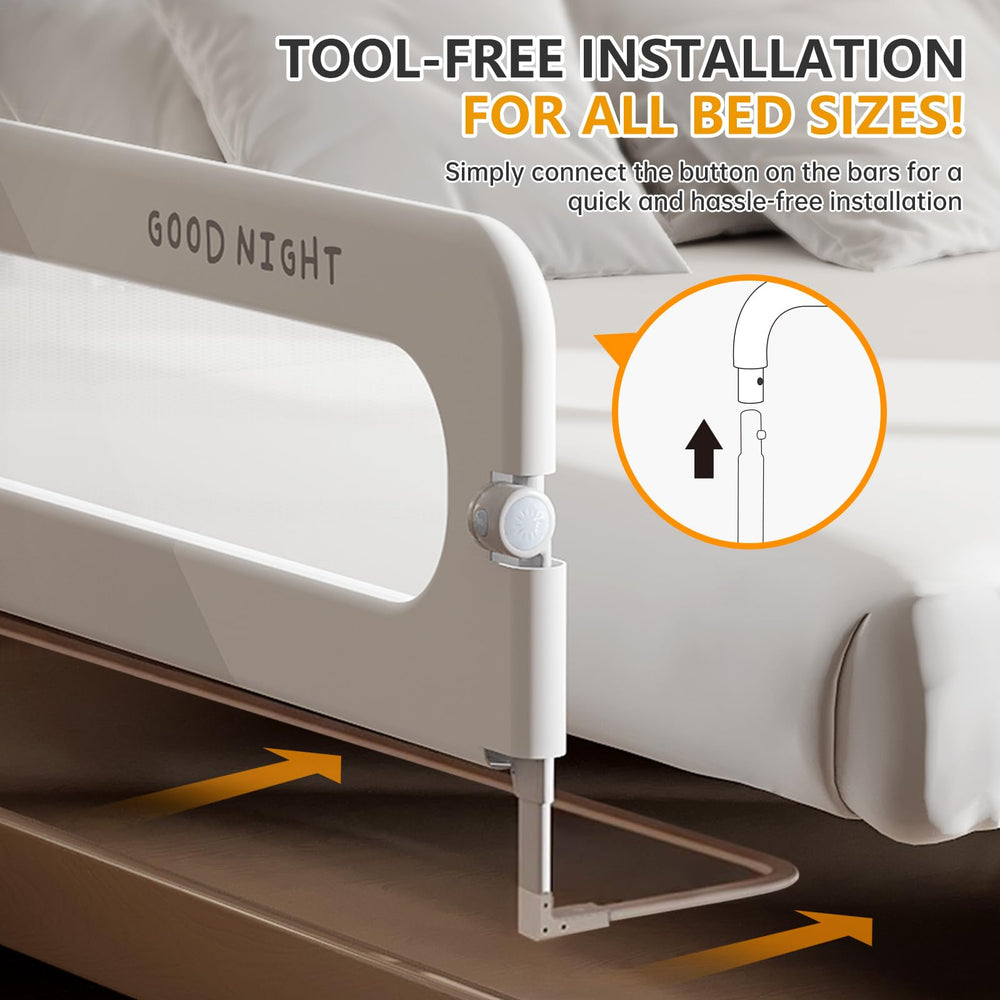 Strenkitech bed rails height adjustable to fit different mattress thicknesses
