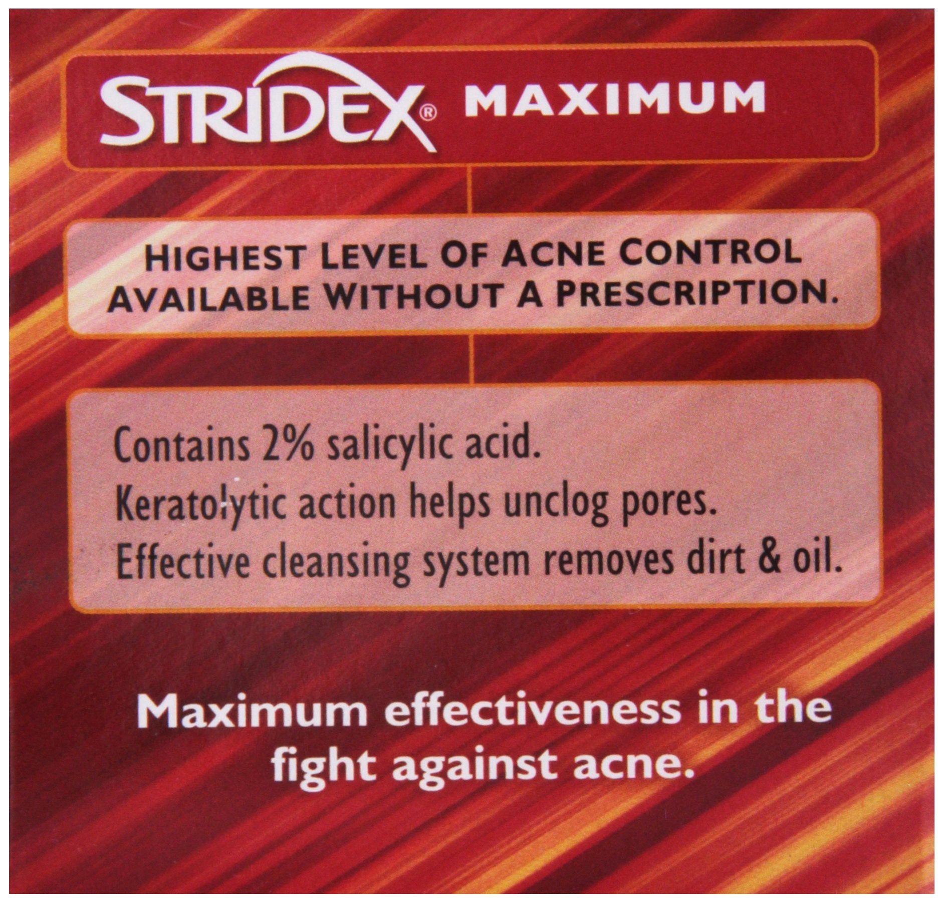 Box and pads arrangement from Stridex Maximum Strength