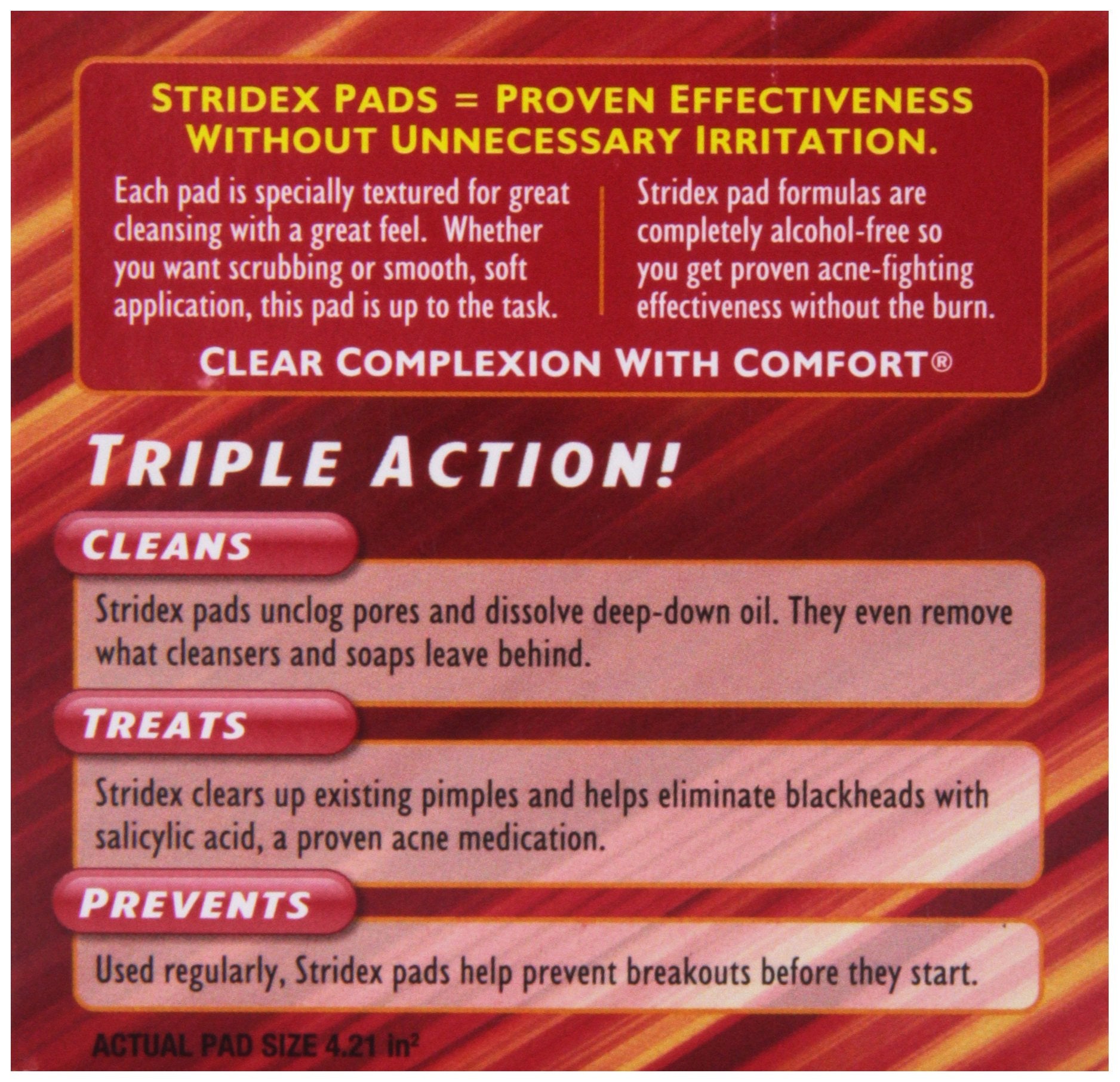 Close-up of Stridex Maximum Strength pad texture for skincare