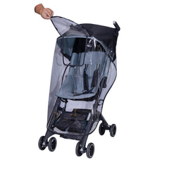 GB Pockit+ all-city raincover in use protects against wind and drizzle