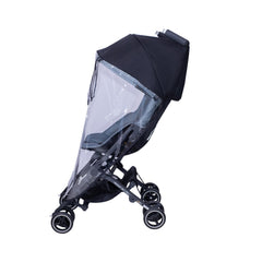 Stroller raincover with TPU clear panel keeps baby visible and dry