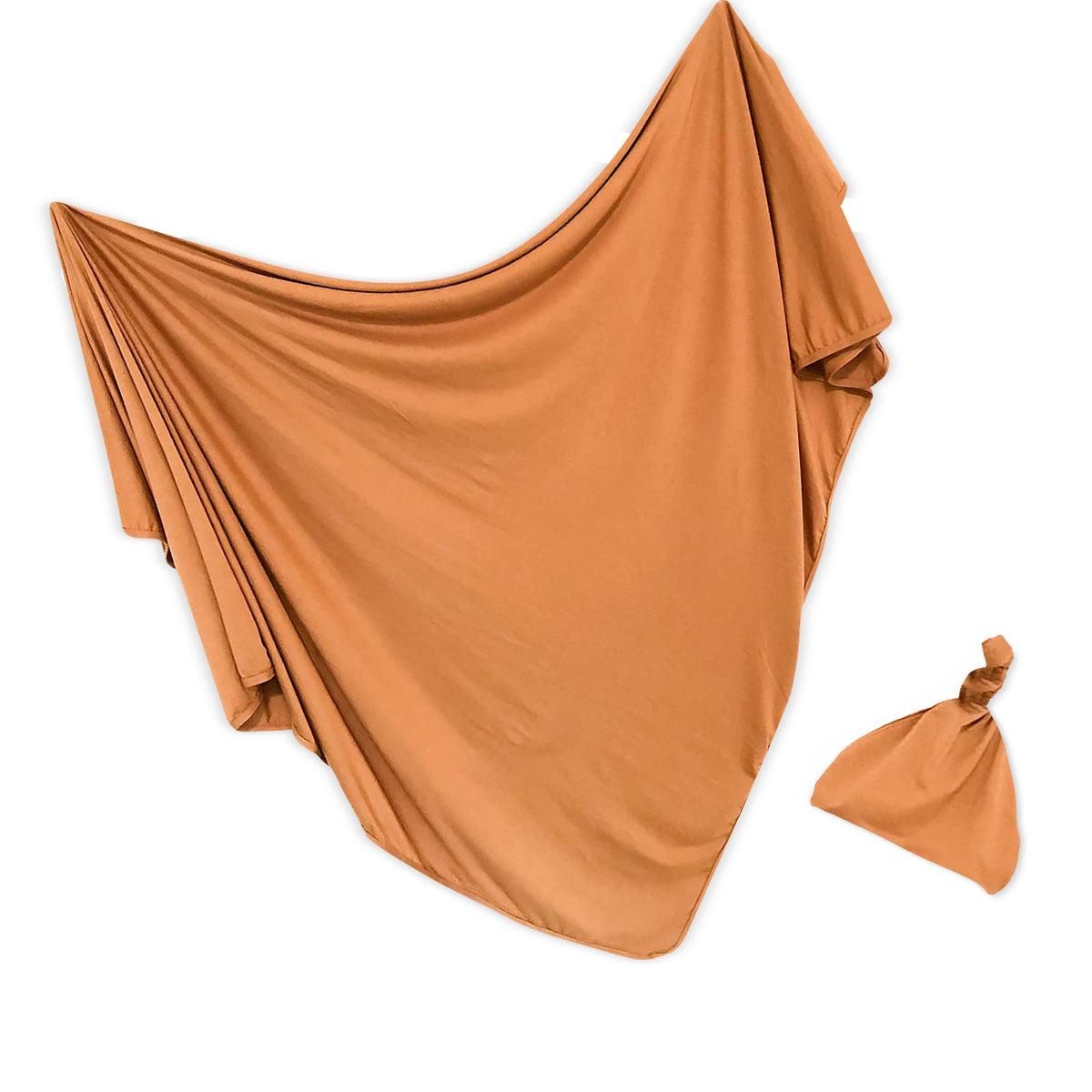 Stroller Society newborn swaddle in camel 47x47 offers cozy warmth and generous wrap area