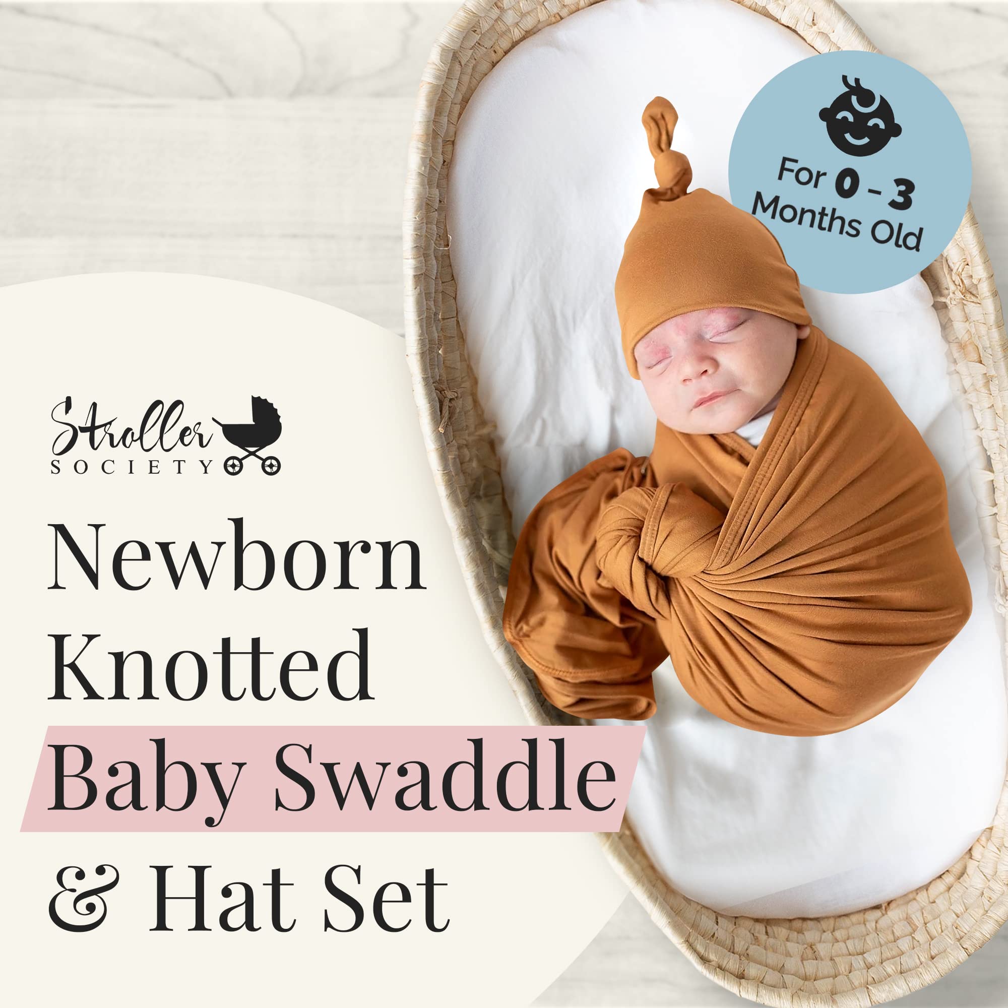 Stroller Society adjustable top-knot hat for newborns up to 3 months