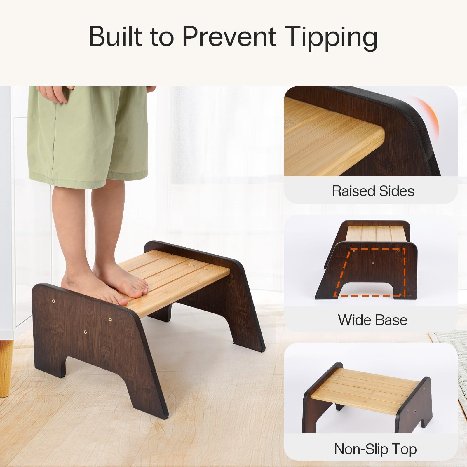 Durable bamboo construction from StrongTek for daily toddler use.