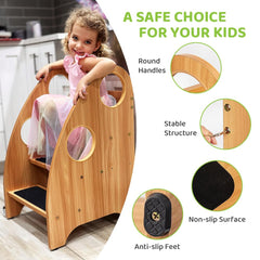 StrongTek Kids Step Stool non-slip steps prevent slipping on smooth floors.