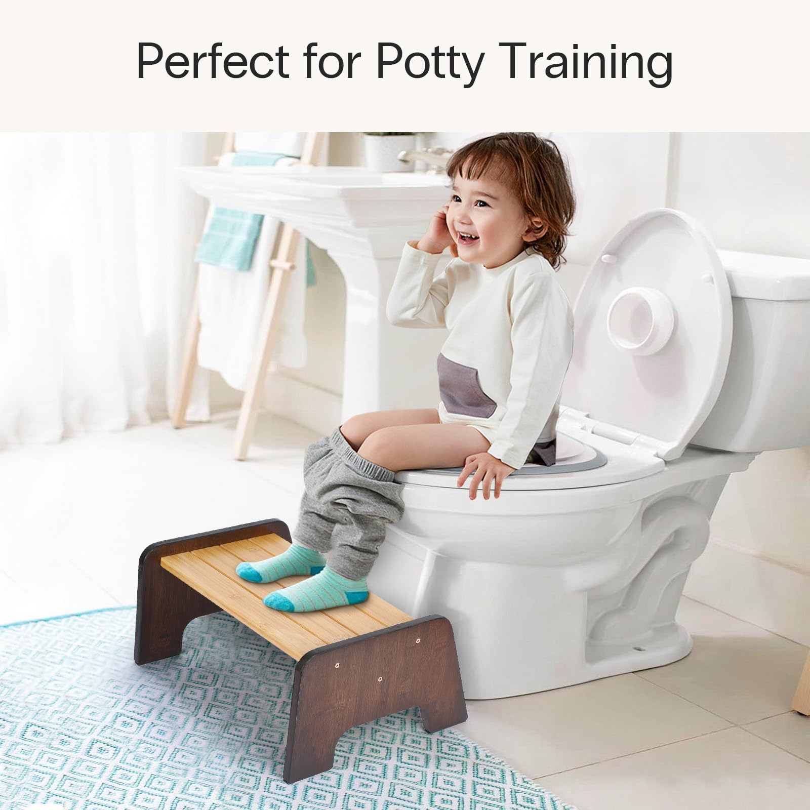 Compact StrongTek stool ideal for potty training and handwashing spaces.