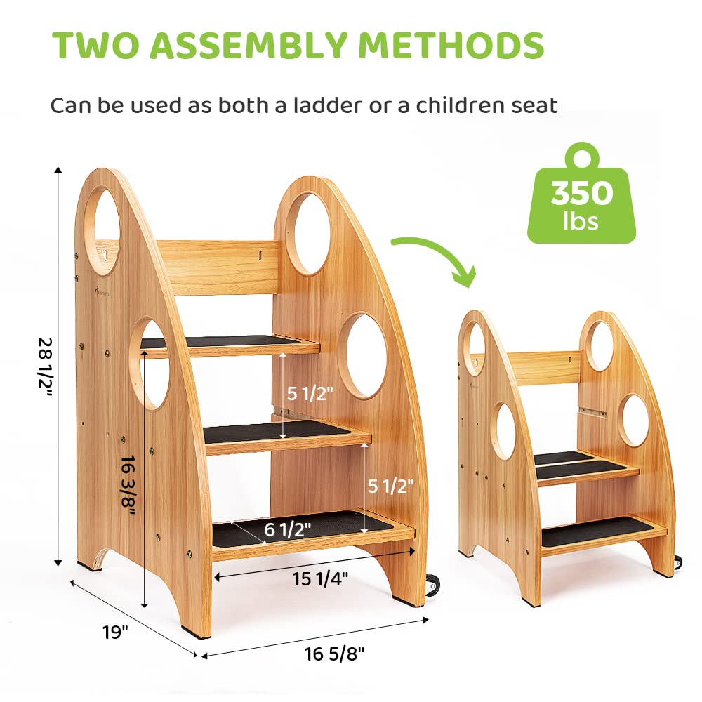 StrongTek Kids Step Stool rubber feet provide a stable base and wobble-free use.