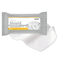 Stryker Comfort Shield cloths close-up show plush fabric for even barrier cream coverage.