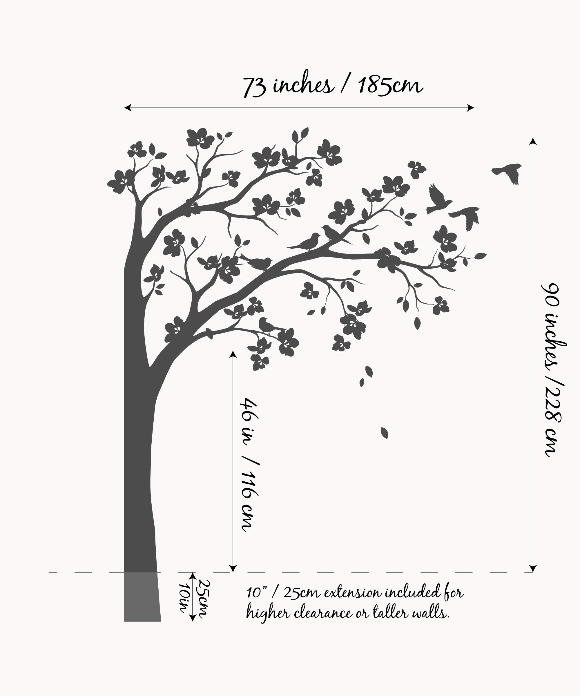 Studio Quee birds and blossoms wall art adds playful focal point