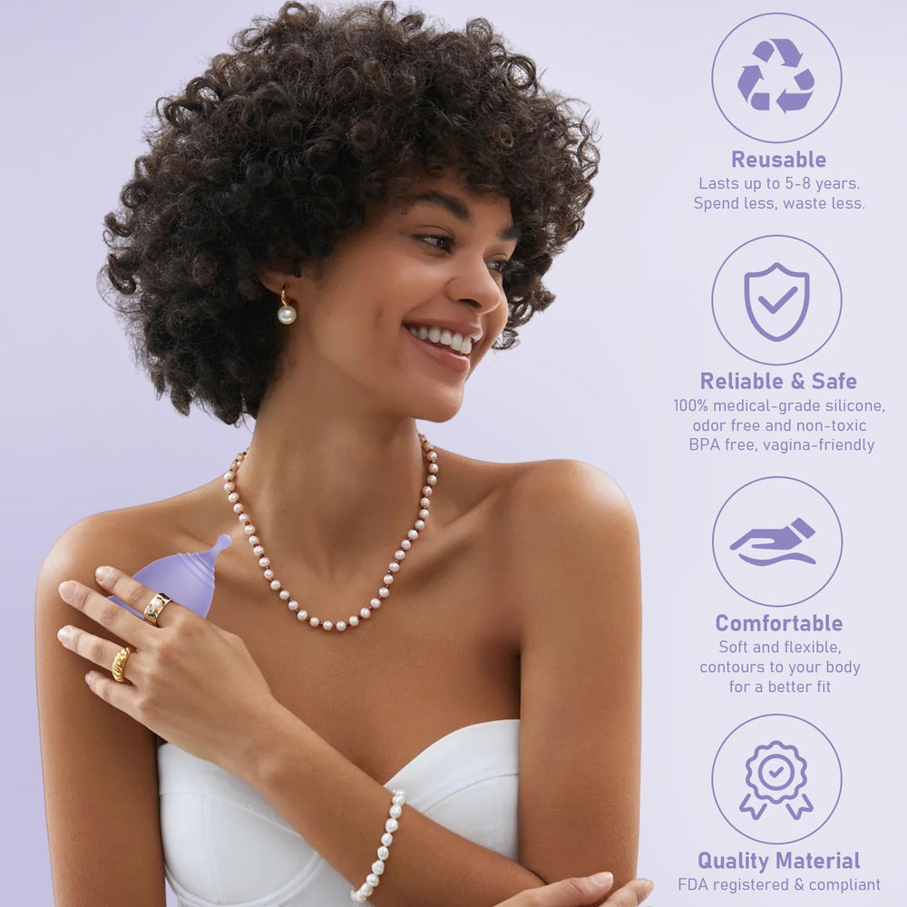 Stunncup Violet Small Cup packaging highlights eco-friendly reusable design