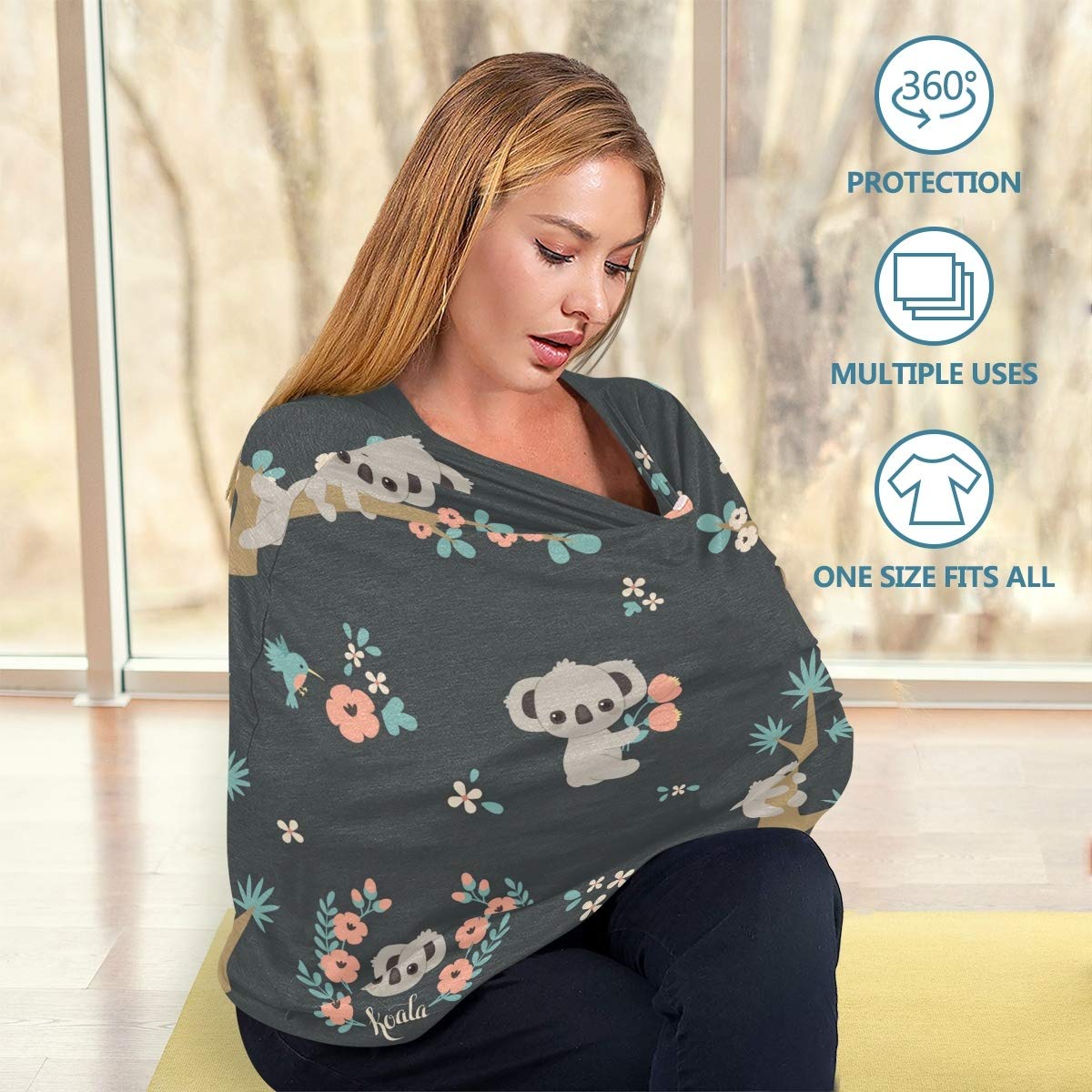 SUABO Koala shield protecting baby from sun and wind.