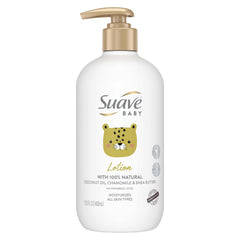 Suave Baby Lotion bottle with cap ready for daily hydration.