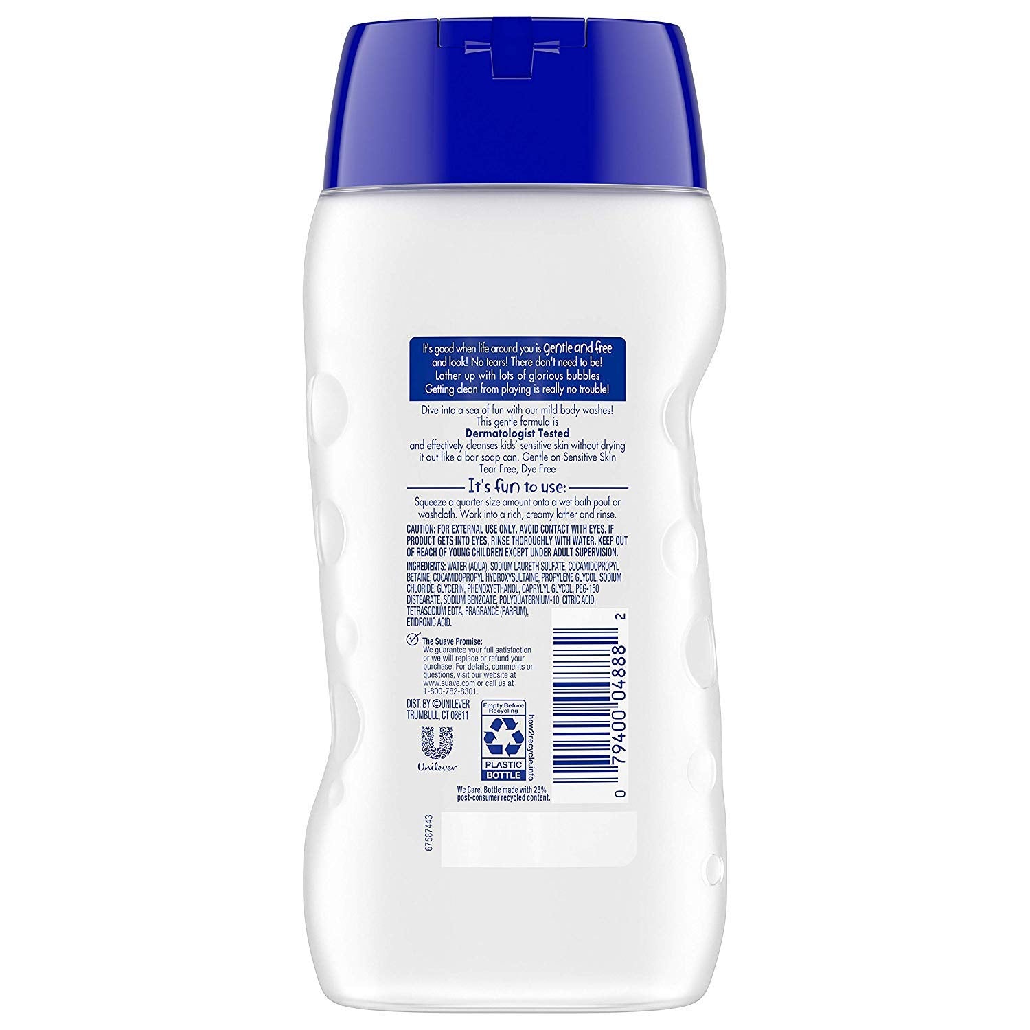Suave Kids Free and Gentle bottle shows dye-free paraben-free formula