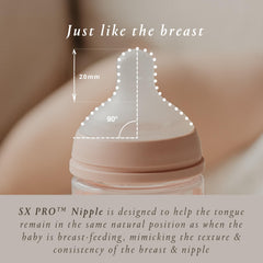 Suavinex Bonhomia Color Essence nipple with 20 mm long neck reaching palate junction