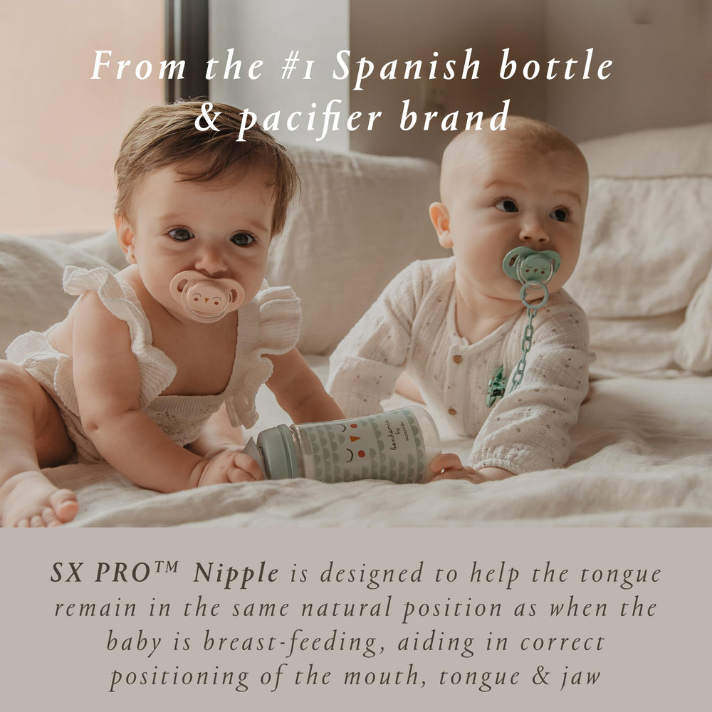 Suavinex Bonhomia SX Pro pacifier thin neck for comfortable mouth closure.