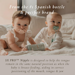 Suavinex Bonhomia SX Pro pacifier thin neck for comfortable mouth closure.