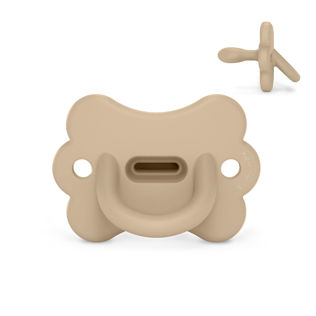 Suavinex Color Essence SX PRO butterfly pacifier Irish Cream shows soft silicone for gentle soothing.