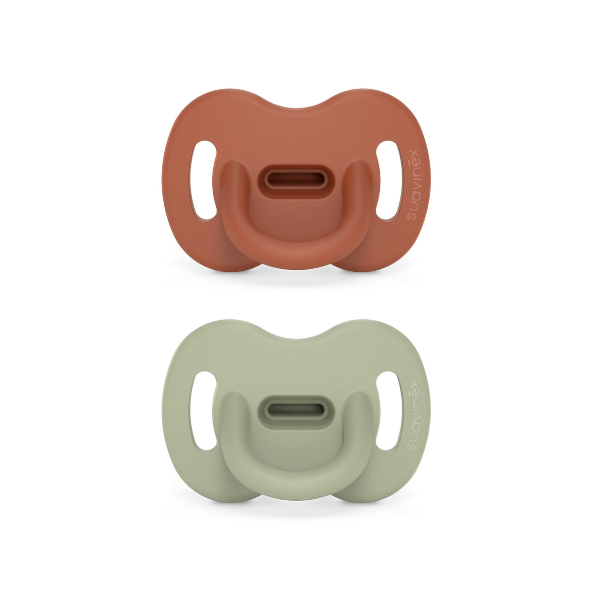 Suavinex Color Essence SX PRO pacifier holder loop keeps pacifiers secure on stroller bars.