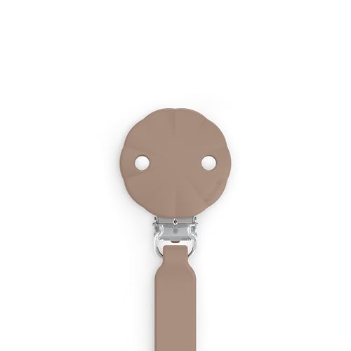 Raw umber Wonder clip with flat silicone strap design for secure attachment