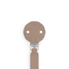 Raw umber Wonder clip with flat silicone strap design for secure attachment