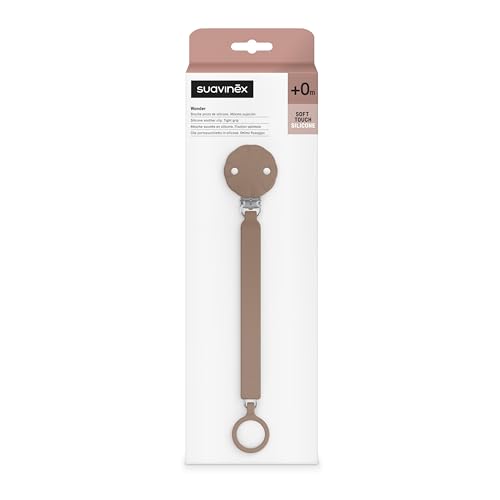Suavinex Wonder pacifier clip attached to baby clothes to prevent pacifier loss