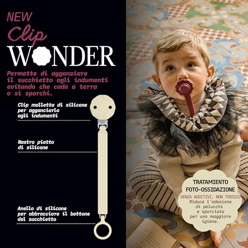 Product shot highlighting durable silicone materials of Wonder clip