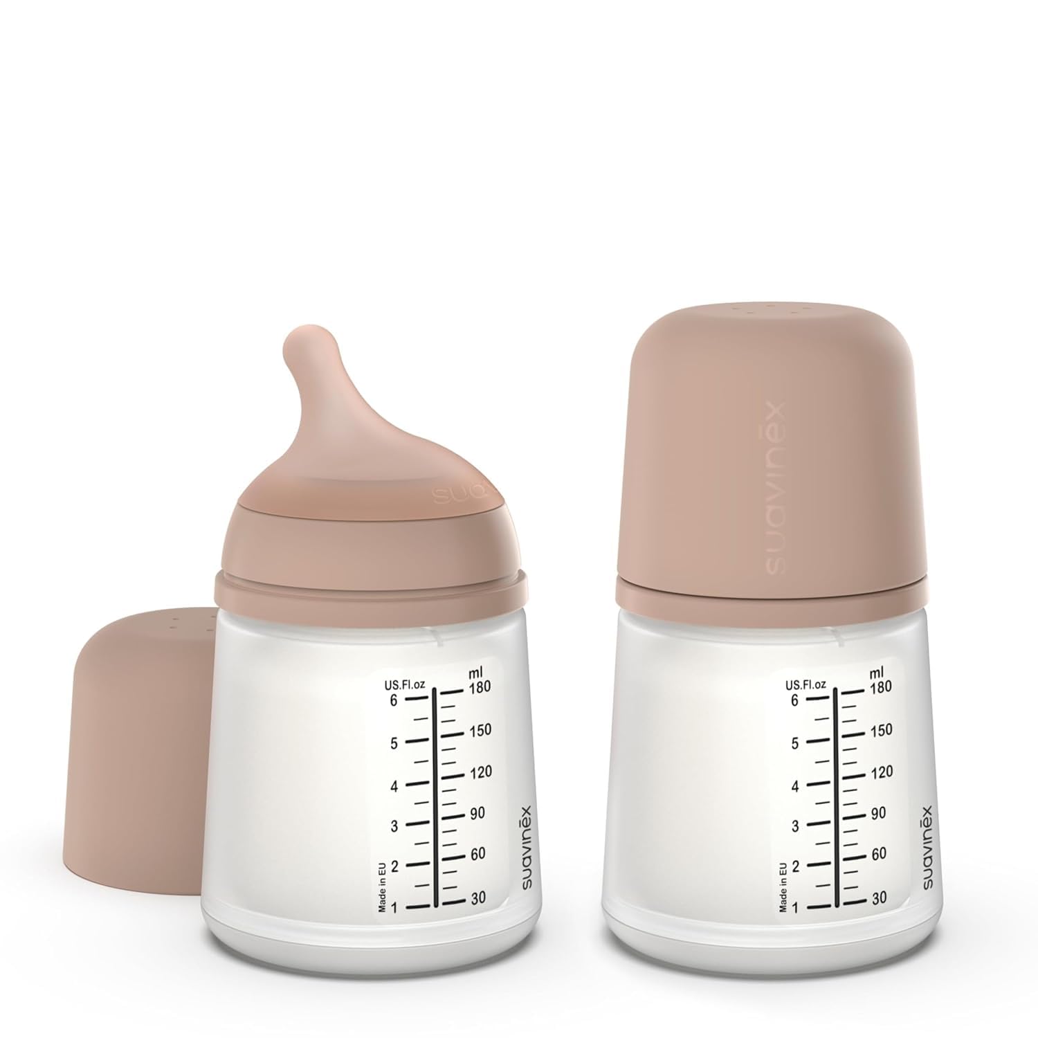 Suavinex Zero Zero bottle cap close-up showing secure seal for mess-free feeding
