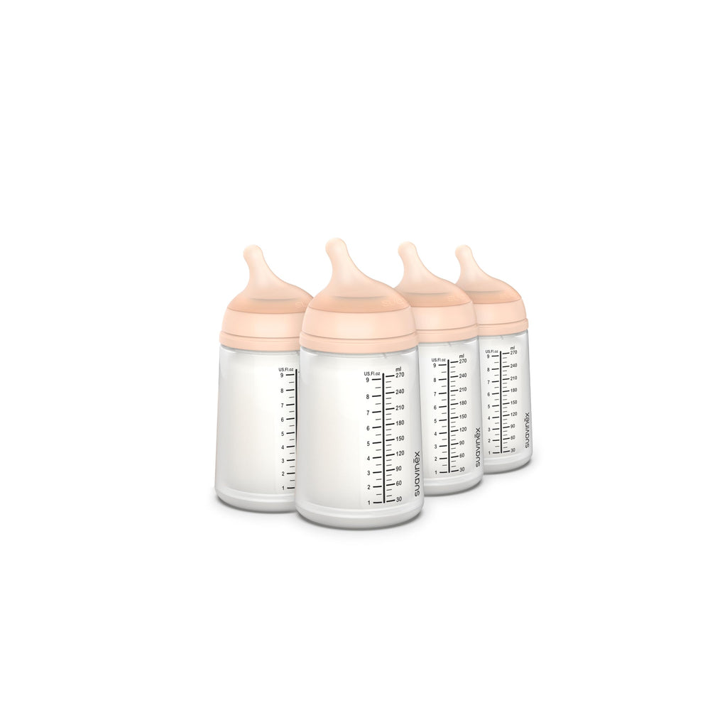 Suavinex Zero Zero anti-colic bottle cap close-up shows secure seal for smooth feeding