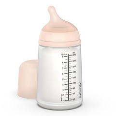 Suavinex Zero Zero bottle front view, comfortable hand-held feeding.