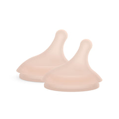 Suavinex Zero.Zero medium-flow nipple pack 2 close-up, designed for comfortable bottle feeding.