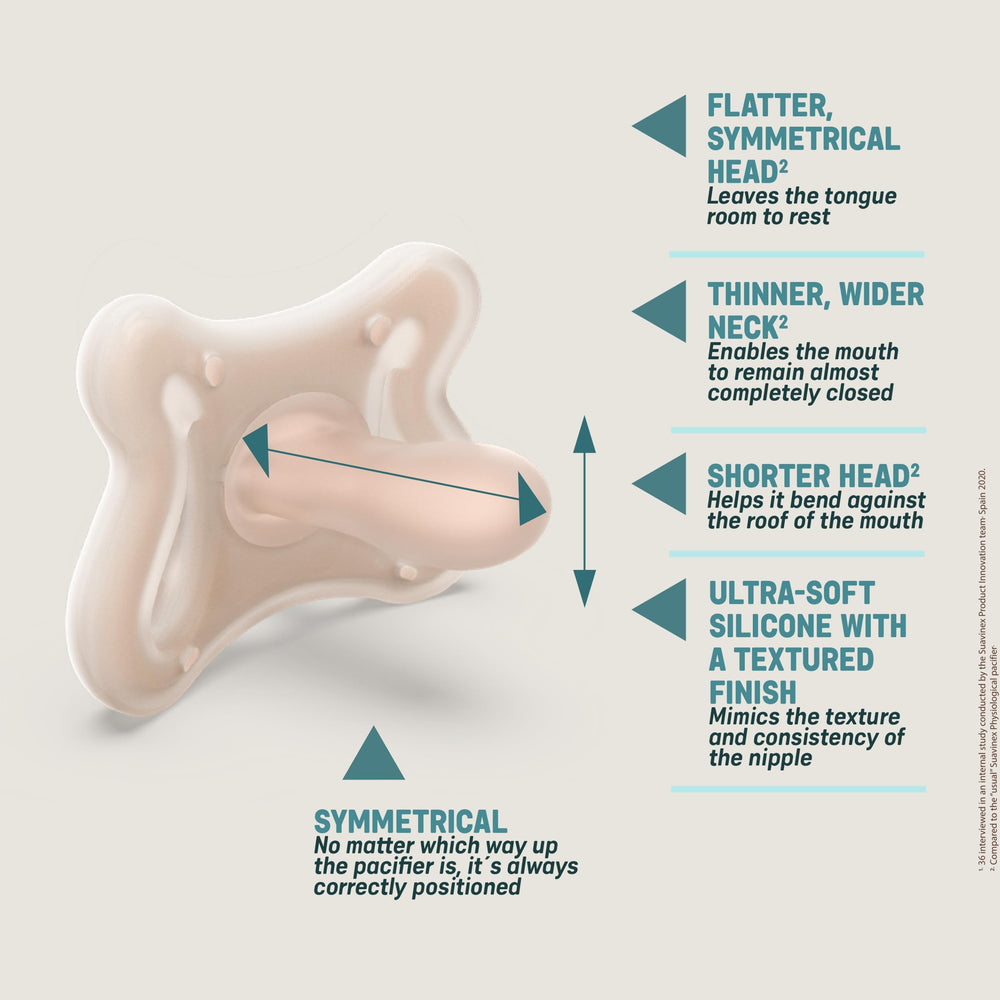 Suavinex Zero Zero pacifier with anti-colic bottle compatibility for integrated feeding setup