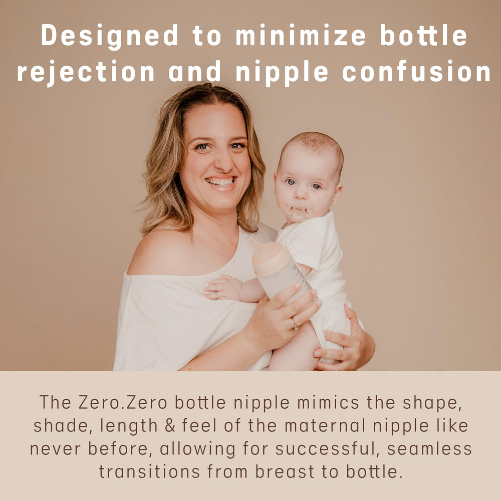 Suavinex Zero.Zero nipple in skin-tone design for natural-feeling bottle feeding