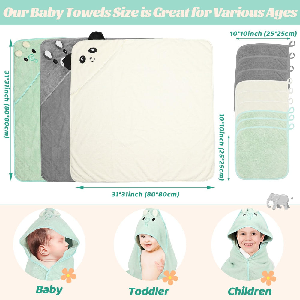 Sublaga hooded panda towel in white for playful bath time.